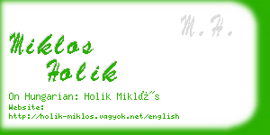 miklos holik business card